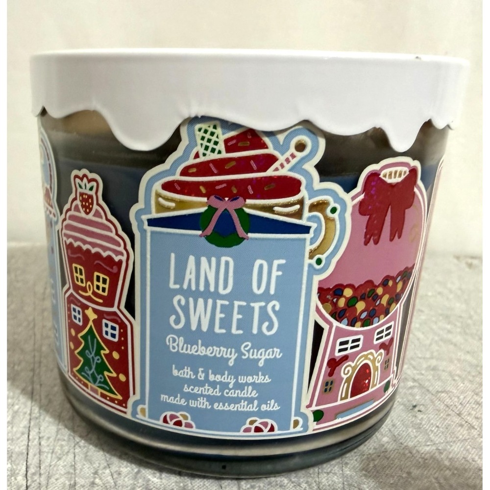 Bath & Body Works Land of Sweets Blueberry Sugar 3-Wick Candle 14.5oz